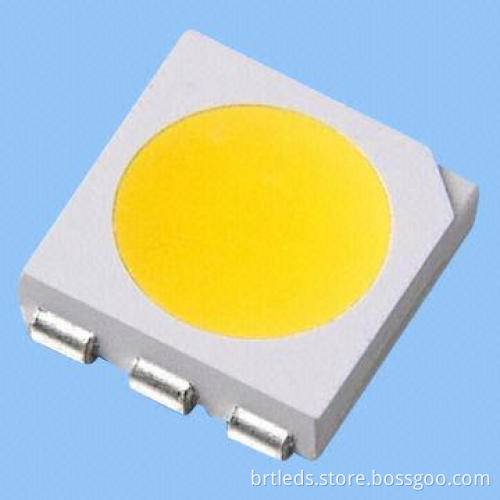 5050 SMD, PLCC-6 & White Package, Warm White Emitted Color, 5.0x5.5x1.5mm, Typical Lumen of 5,000mcd
